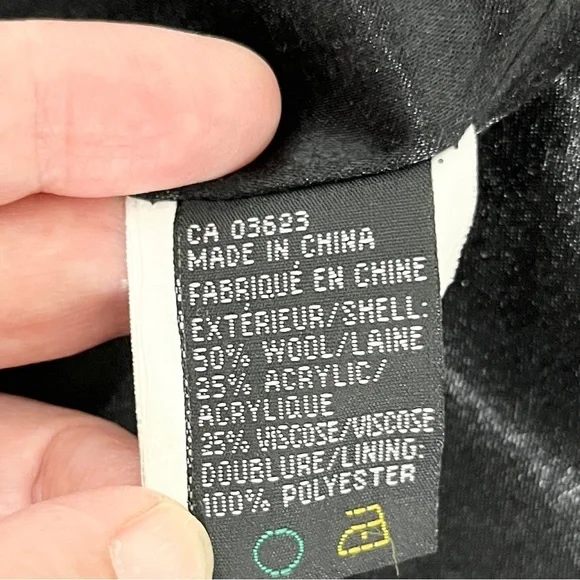 Projek Raw Long Black Wool Blend Coat – Gothic Minimalism, Hidden Buttons, Small - Picture 12 of 16